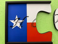 Custom Monogram Texas Flag Wall Art-Left Side Puzzle Piece