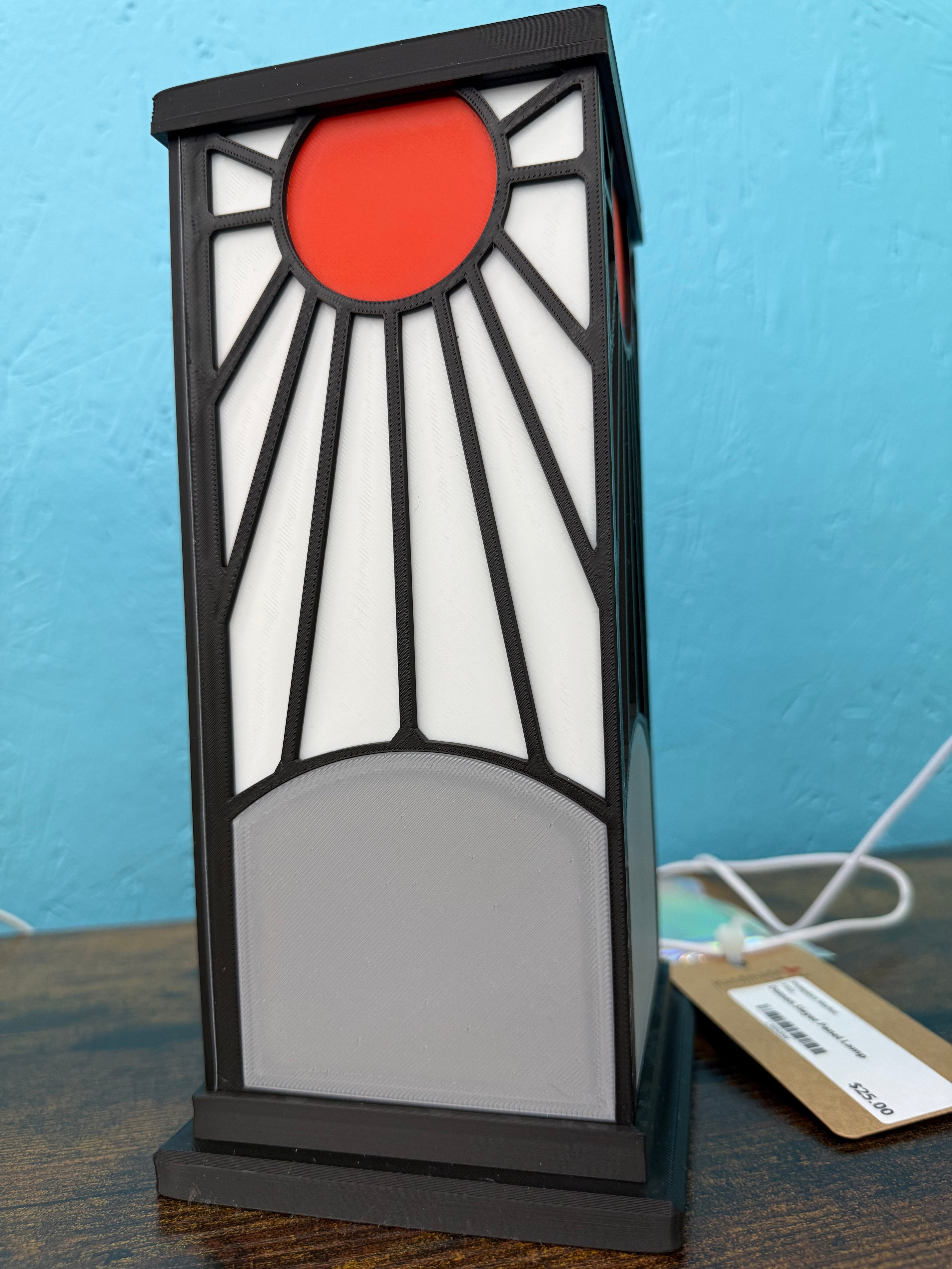 Art Deco Sunrise Stained Glass Lamp